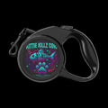 Retractable Cat Leash — Kittie Killz Corp Neon Fish & Paw Design