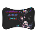 Edgy Cat Aesthetic Pet Feeding Mat — “<<kitties>> //killed// [corp]” Design