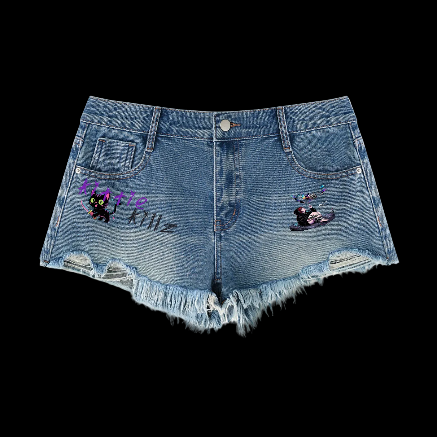 Kittie Killz Women's Vintage Wash Frayed Denim Shorts